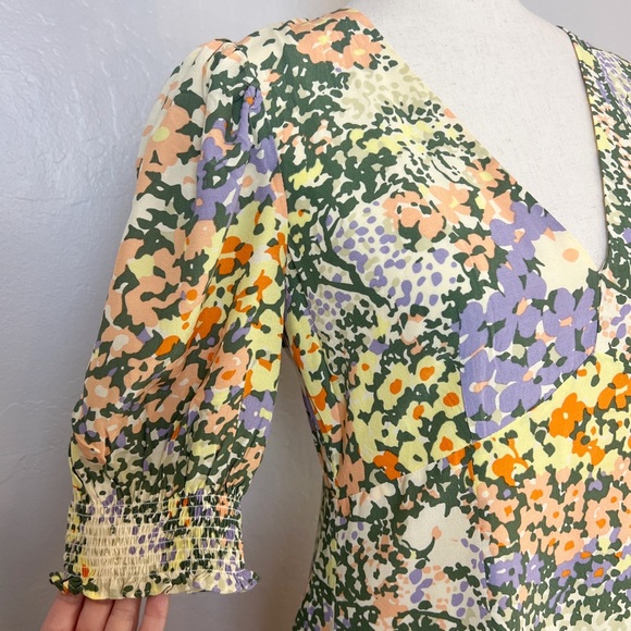 •RAILS•‎ Roma V-Neck A-Line Floral Mini Dress in Gardenia Print Size Small - Picture 5 of 16